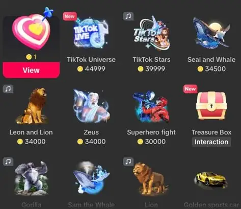 TikTok gifts
